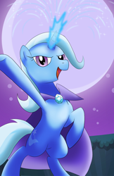 Size: 1012x1564 | Tagged: safe, artist:wolftendragon, character:trixie, species:pony, species:unicorn, cape, clothing, female, magic, mare, solo, trixie's cape