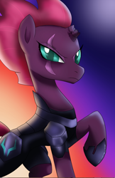 Size: 1012x1566 | Tagged: safe, artist:wolftendragon, character:tempest shadow, species:pony, species:unicorn, broken horn, female, mare, solo