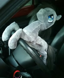 Size: 1827x2228 | Tagged: safe, artist:gleamydreams, oc, oc:helicity, driving, irl, minky, photo, plushie, solo