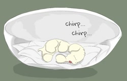 Size: 777x498 | Tagged: safe, artist:carpdime, blanket, bowl, chirping, fluffy pony, fluffy pony foal, foal