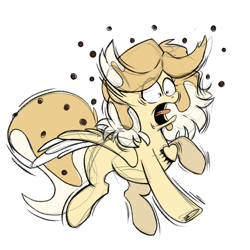 Size: 1000x1000 | Tagged: safe, artist:xsidera, oc, oc only, oc:chocolate chip, species:pegasus, species:pony, female, mare, simple background, solo, startled, white background
