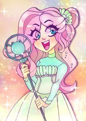 Size: 1215x1719 | Tagged: safe, artist:techycutie, character:fluttershy, episode:so much more to me, g4, my little pony: equestria girls, my little pony:equestria girls, female, solo, sparkles