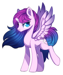 Size: 700x835 | Tagged: safe, artist:cabbage-arts, oc, oc only, oc:sugar glider, species:alicorn, species:pony, broken horn, female, simple background, solo, transparent background