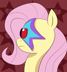 Size: 2137x2275 | Tagged: safe, artist:feralroku, character:fluttershy, species:pony, bust, crossover, dc comics, mind control, starro