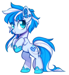 Size: 750x813 | Tagged: safe, artist:cabbage-arts, oc, oc only, oc:royal dia, species:pony, commission, digital art, ear fluff, female, lightly watermarked, looking at you, mare, rearing, signature, simple background, smiling, solo, transparent background, watermark