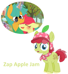 Size: 422x462 | Tagged: safe, artist:superrosey16, character:apple bloom, character:snails, oc, oc:zap apple jam, parent:apple bloom, parent:snails, parents:snailbloom, species:pony, clothing, colt, freckles, hat, magic, male, offspring, shipping, simple background, snailbloom, transparent background, unshorn fetlocks