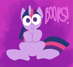 Size: 650x600 | Tagged: safe, artist:alittleofsomething, character:twilight sparkle, species:pony, book, bookhorse, female, lineless, mare, smiling, solo, that pony sure does love books