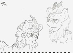Size: 3116x2299 | Tagged: safe, artist:brekrofmadness, species:kirin, episode:sounds of silence, g4, my little pony: friendship is magic, monochrome, sketch, traditional art