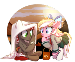 Size: 800x660 | Tagged: safe, artist:cabbage-arts, oc, oc only, oc:bay breeze, oc:mahx, species:pegasus, species:pony, bahx, bow, female, hair bow, halloween, halloween costume, holiday, i got a rock, male, my hero academia, rock, simple background, transparent background, u.a. high school uniform