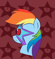 Size: 2137x2275 | Tagged: safe, artist:feralroku, character:rainbow dash, species:pony, bust, crossover, dc comics, mind control, starro