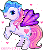 Size: 87x100 | Tagged: safe, artist:conphettey, character:heart bright, species:pony, g3, animated, female, pixel art, simple background, solo, transparent background