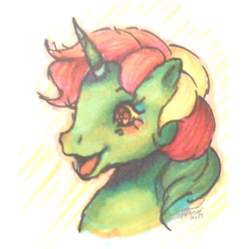Size: 500x497 | Tagged: safe, artist:conphettey, character:fizzy, species:pony, g1, female, solo