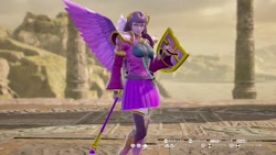 Size: 1200x675 | Tagged: safe, artist:alphamonouryuuken, character:twilight sparkle, species:human, 3d, armor, boots, clothing, glasses, humanized, pleated skirt, pony coloring, pose, shoes, skirt, soul calibur, soul calibur vi, thigh boots, video game, wand, winged humanization, wings