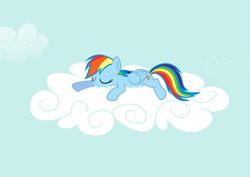 Size: 4213x2980 | Tagged: safe, artist:hceline, artist:uxyd, character:rainbow dash, .svg available, cloud, female, simple background, sleeping, sleepydash, solo, svg, vector, wallpaper