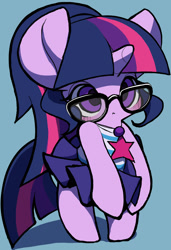 Size: 862x1260 | Tagged: safe, artist:ccc, character:twilight sparkle, character:twilight sparkle (scitwi), species:pony, species:unicorn, g4, my little pony: equestria girls, my little pony:equestria girls, blushing, clothing, cute, equestria girls ponified, female, geode of telekinesis, glasses, magical geodes, mare, pixiv, ponified, solo, swimsuit, twiabetes, unicorn sci-twi