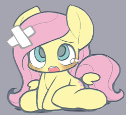Size: 862x791 | Tagged: safe, artist:ccc, character:fluttershy, species:pegasus, species:pony, bandaid, crying, cute, dawwww, female, mare, shyabetes, solo