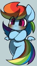 Size: 1035x1804 | Tagged: safe, artist:ccc, character:rainbow dash, species:pegasus, species:pony, crossed arms, cute, dashabetes, female, frown, grumpy, madorable, mare, solo