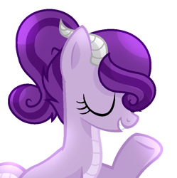 Size: 692x694 | Tagged: safe, artist:sapphireartemis, oc, oc:tanzanite, parent:rarity, parent:spike, parents:sparity, species:dracony, bust, female, hybrid, interspecies offspring, offspring, portrait, simple background, solo, transparent background