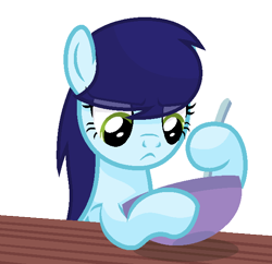 Size: 604x584 | Tagged: safe, artist:sapphireartemis, base used, oc, oc:sapphire skies, species:pony, bowl, female, hoof hold, mare, simple background, solo, transparent background