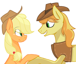 Size: 1162x980 | Tagged: safe, artist:sapphireartemis, character:applejack, character:braeburn, species:pony, ship:braejack, applecest, cousins, female, incest, male, shipping, simple background, story included, straight, transparent background