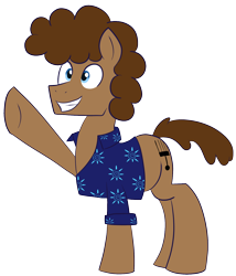 Size: 1422x1662 | Tagged: safe, artist:feralroku, oc, oc only, oc:strong runner, species:earth pony, species:pony, 2019 community collab, derpibooru community collaboration, clothing, shirt, simple background, smiling, solo, transparent background