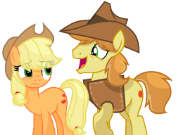 Size: 882x679 | Tagged: safe, artist:sapphireartemis, character:applejack, character:braeburn, species:pony, ship:braejack, applecest, female, incest, male, shipping, simple background, straight, transparent background