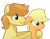 Size: 2108x1652 | Tagged: safe, artist:sapphireartemis, character:applejack, character:braeburn, species:pony, ship:braejack, applecest, female, hatless, incest, male, missing accessory, shipping, simple background, straight, transparent background