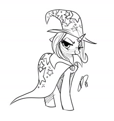 Size: 1600x1699 | Tagged: safe, artist:opalacorn, character:trixie, species:pony, species:unicorn, cape, clothing, female, hat, looking at you, signature, smiling, smirk, smug, solo, trixie's cape, trixie's hat