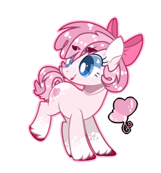 Size: 1345x1441 | Tagged: safe, artist:jxst-alexa, oc, oc only, parent:double diamond, parent:pinkie pie, parents:doublepinkie, species:earth pony, species:pony, bow, female, hair bow, mare, offspring, simple background, solo, transparent background