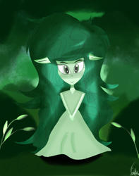 Size: 1500x1900 | Tagged: safe, artist:wonderschwifty, character:wallflower blush, species:elf, equestria girls:forgotten friendship, g4, my little pony: equestria girls, my little pony:equestria girls, elf ears, female, green, looking at you, solo, wallflower and plants