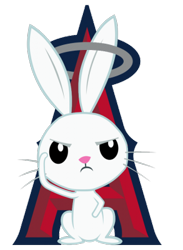 Size: 293x400 | Tagged: safe, artist:doctorxfizzle, character:angel bunny, los angeles angels, mlb, parody