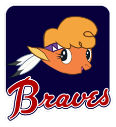 Size: 368x400 | Tagged: safe, artist:doctorxfizzle, character:little strongheart, species:pony, atlanta braves, mlb, parody