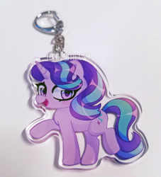 Size: 720x792 | Tagged: safe, artist:techycutie, character:starlight glimmer, species:pony, species:unicorn, chibi, fan made, female, irl, keychain, mare, open mouth, photo, smiling, solo