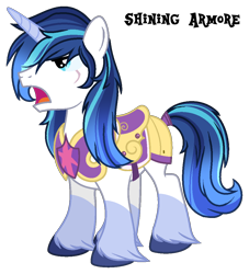 Size: 974x1071 | Tagged: safe, artist:sweet-psycho-uwu, character:shining armor, species:pony, alternate design, alternate hairstyle, armor, badass, male, misspelling, scar, simple background, solo, transparent background