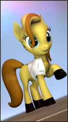 Size: 1080x1920 | Tagged: safe, artist:skilm, oc, oc:noisette, species:pony, 3d, cute, looking at you, solo, source filmmaker, tattoo
