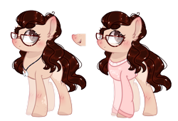 Size: 1280x869 | Tagged: safe, artist:jxst-alexa, oc, oc:maria alice, species:earth pony, species:pony, clothing, female, glasses, mare, shirt, simple background, solo, transparent background