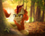 Size: 2400x1900 | Tagged: safe, artist:renokim, character:autumn blaze, species:kirin, species:pony, g4, :o, awwtumn blaze, cloven hooves, colored hooves, colored pupils, cute, featured on derpibooru, female, forest, hooves, irl, looking at you, lying down, mare, nature, open mouth, outdoors, photo, ponies in real life, prone, scales, solo, three quarter view, tree, under the tree, wide eyes