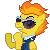 Size: 50x50 | Tagged: safe, artist:taritoons, part of a set, character:spitfire, animated, clapping, clapping ponies, clothing, cute, cutefire, female, icon, simple background, solo, sprite, sunglasses, transparent background, uniform