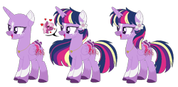 Size: 920x452 | Tagged: safe, artist:superrosey16, base used, character:cheerilee, character:twilight sparkle, character:twilight sparkle (alicorn), species:alicorn, species:pony, alternate design, bald, colored wings, multicolored wings, wings