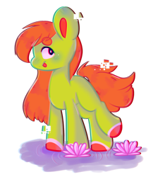 Size: 1280x1472 | Tagged: safe, artist:jxst-alexa, species:earth pony, species:pony, female, flower, lotus (flower), mare, simple background, solo, transparent background