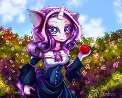 Size: 3125x2500 | Tagged: safe, artist:cali luminos, character:rarity, species:anthro, beautiful, flower, garden