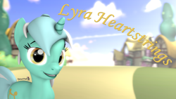 Size: 1920x1080 | Tagged: safe, artist:spinostud, character:lyra heartstrings, species:pony, species:unicorn, 3d, background pony, female, looking at you, mare, sky, solo, source filmmaker, town