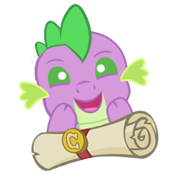 Size: 288x294 | Tagged: safe, artist:doctorxfizzle, character:spike, species:dragon, baby dragon, cute, green eyes, male, open mouth, peekaboo pony pals, scroll, simple background, smiling, spikabetes, transparent background, vector