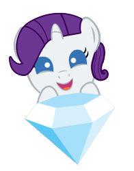Size: 379x484 | Tagged: safe, artist:doctorxfizzle, character:rarity, species:pony, baby, baby pony, cute, diamond, female, gem, open mouth, peekaboo pony pals, raribetes, simple background, smiling, solo, transparent background, vector