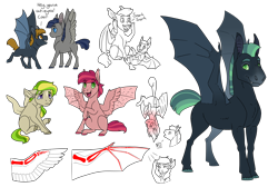 Size: 3700x2480 | Tagged: safe, artist:jackiebloom, oc, oc only, oc:northern skies, species:bat pony, species:pegasus, species:pony, anatomy, bat pony oc, colt, featherless wings, headcanon, headcanon in the description, hybrid wings, male, slit pupils, upside down, wing claws, wings