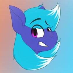 Size: 2048x2048 | Tagged: safe, artist:noxy, oc, oc:noxy, species:pony, avatar, blue mane, cute, disembodied head, head, icon, male, pink eyes, smiley face, solo