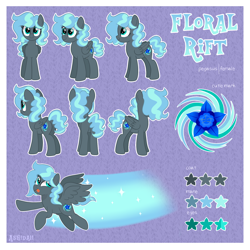 Size: 1496x1494 | Tagged: safe, artist:ashidaii, oc, oc:floral rift, species:pegasus, species:pony, female, mare, reference sheet, solo