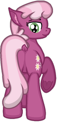 Size: 387x827 | Tagged: safe, artist:zeka10000, character:cheerilee, species:pony, butt, dock, ear fluff, female, full body, looking back, plot, simple background, smiling, solo, standing, transparent background