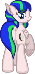 Size: 377x793 | Tagged: safe, artist:zeka10000, oc, oc only, oc:toasted coconut, species:pony, butt, dock, ear fluff, full body, looking back, plot, simple background, smiling, solo, standing, transparent background