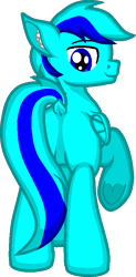 Size: 393x796 | Tagged: safe, artist:zeka10000, oc, oc only, oc:sky gamer, species:pony, blank flank, butt, dock, ear fluff, full body, looking back, male, plot, request, requested art, simple background, smiling, solo, stallion, standing, transparent background